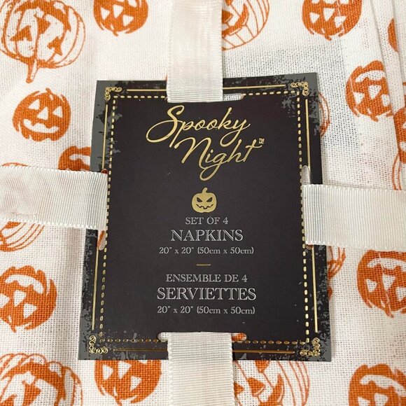 Spooky Night Set of 4 Napkins Halloween Pumpkins - Picture 2 of 10